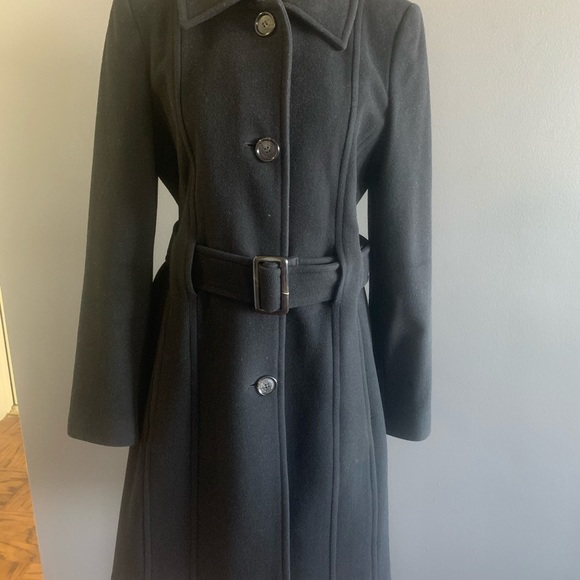 Anne Klein Wool-Cashmere Blend Coat, Black, Sz 6 - Picture 4 of 13